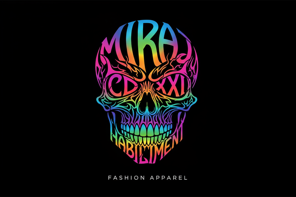 MIRAJ CDXXI HABILIMENT FORMED AS A SKULLHEAD WITH BRIGHT COLORS